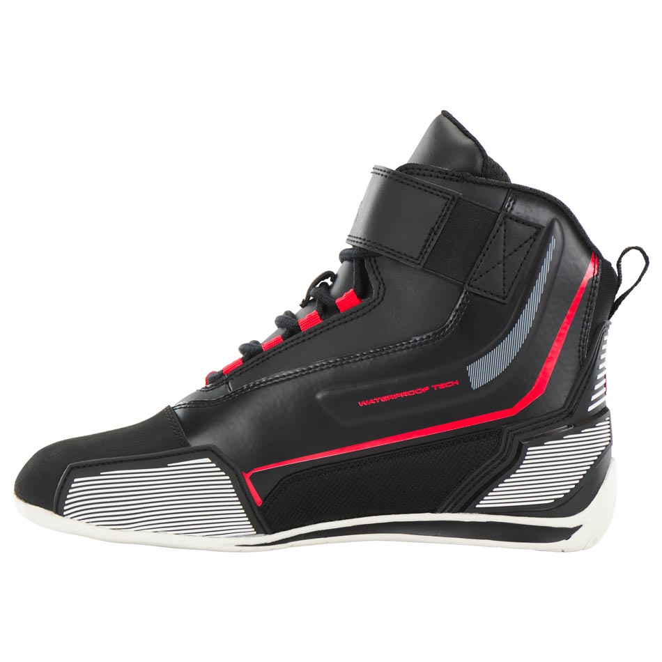 Chaussures Moto Homme Étanches | Furygan™ V5 D3O® WP Noir Blanc Rouge — détail