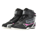Baskets Moto Femme Homologuées CE | Furygan™ V5 D3O® Lady Noir Blanc Rose — détail