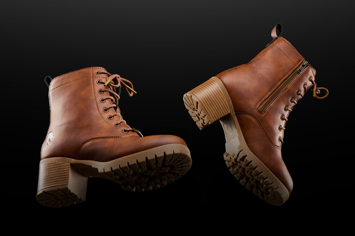Bottines Moto Femme Cuir Marron | Furygan™ Janis Lady D3O® Evo Marron — détail