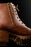 Bottines Moto Femme Cuir Marron | Furygan™ Janis Lady D3O® Evo Marron — détail