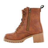 Bottines Moto Femme Cuir Marron | Furygan™ Janis Lady D3O® Evo Marron — détail