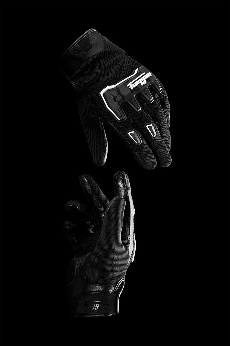 Gants Moto Furygan SHADE Noir - Blanc — Certifié CE - LE PRATIQUE DU MOTARD