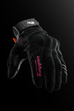Gants Moto Furygan JET NEON D3O® LADY Noir - Blanc - Rose — Certifié CE - LE PRATIQUE DU MOTARD