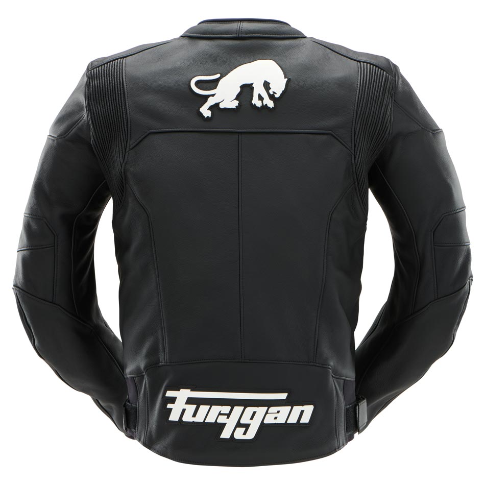 Blouson Cuir Moto Homme Homologué AAA 98 % Cuir — Noir-Blanc, vue vue 2