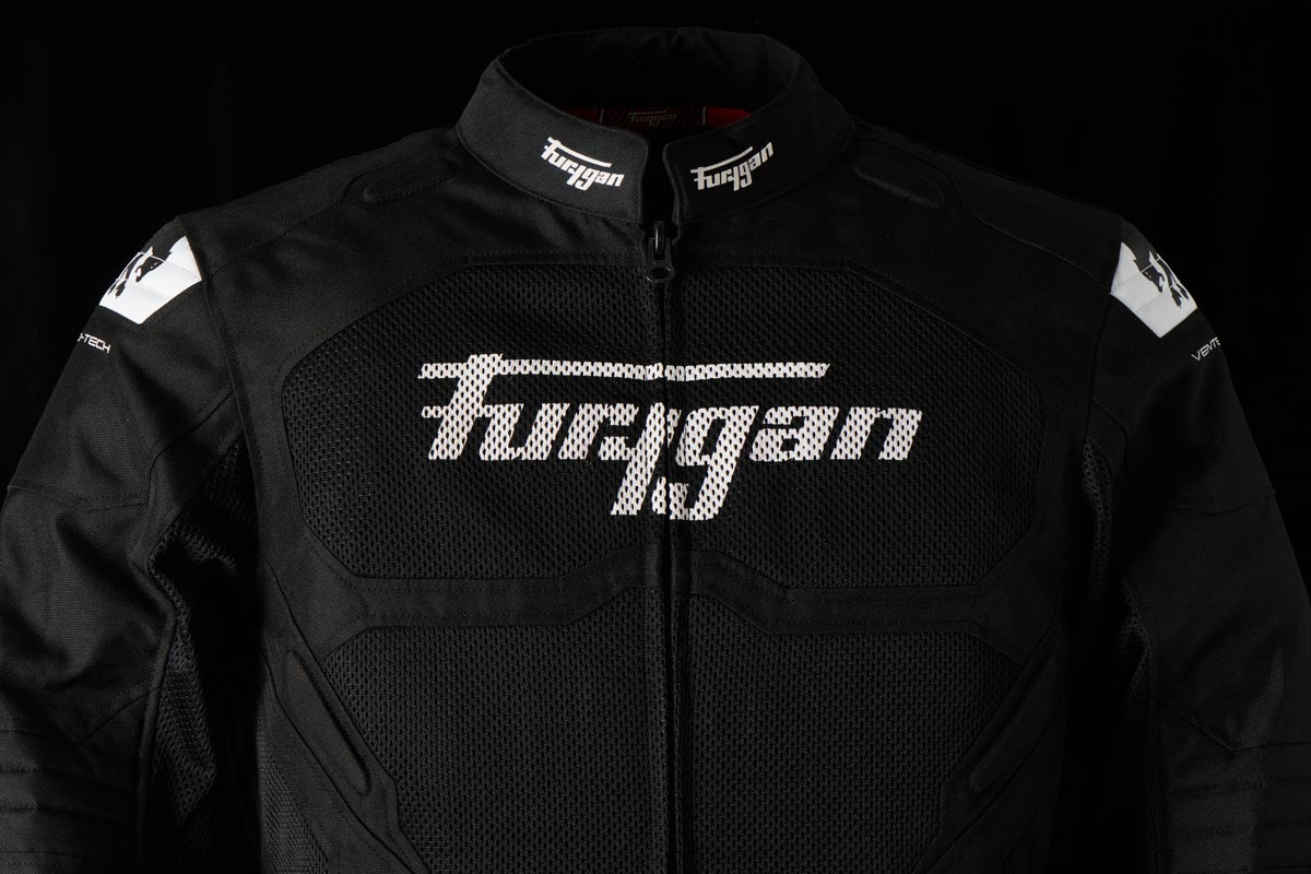 Blouson Moto Furygan ATOM VENTED EVO — Protection CE Niveau A Noir - Blanc - LE PRATIQUE DU MOTARD