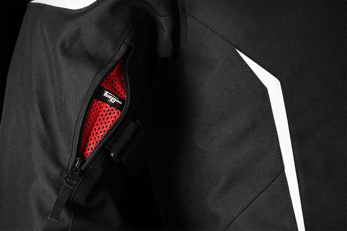 Blouson Moto Furygan YORI — Protection CE Niveau AA Noir - Blanc - Blanc - LE PRATIQUE DU MOTARD