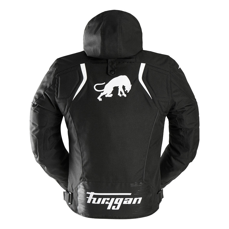 Blouson Moto Furygan SHARD — Protection CE Niveau AA Noir - Blanc - LE PRATIQUE DU MOTARD