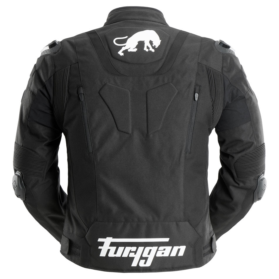 Blouson Moto Furygan TX RAPTOR — Protection CE Niveau AA Noir - Blanc - LE PRATIQUE DU MOTARD