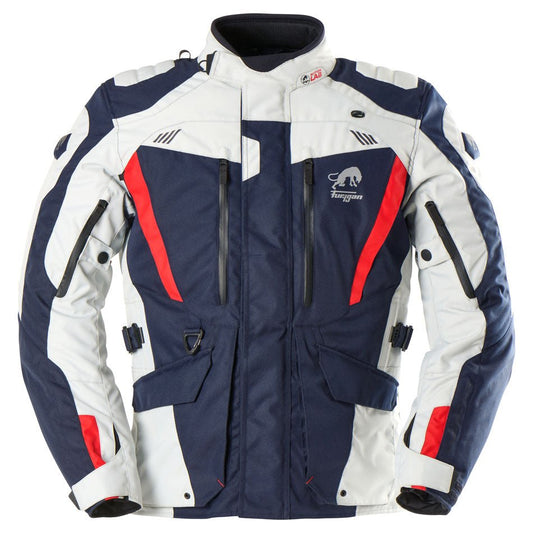 Blouson Moto Furygan APALACHES EVO — Protection CE Niveau AA Bleu - Pearl - Rouge - LE PRATIQUE DU MOTARD