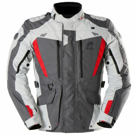 Blouson Moto Furygan APALACHES EVO — Protection CE Niveau AA Gris - Pearl - Rouge - LE PRATIQUE DU MOTARD