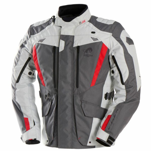 Blouson Moto Furygan APALACHES EVO — Protection CE Niveau AA Gris - Pearl - Rouge - LE PRATIQUE DU MOTARD
