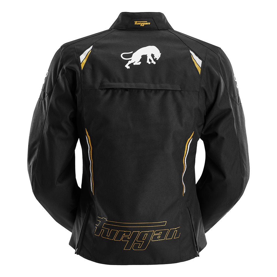Blouson Moto Furygan AGATA — Protection CE Niveau AA Noir - Blanc - Or - LE PRATIQUE DU MOTARD