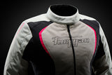 Blouson Moto Femme Clair Perle et Rose | Furygan™ Odessa Evo 3in1 Vented+ Pearl Noir Rose — détail