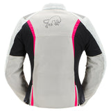 Blouson Moto Femme Clair Perle et Rose | Furygan™ Odessa Evo 3in1 Vented+ Pearl Noir Rose — détail