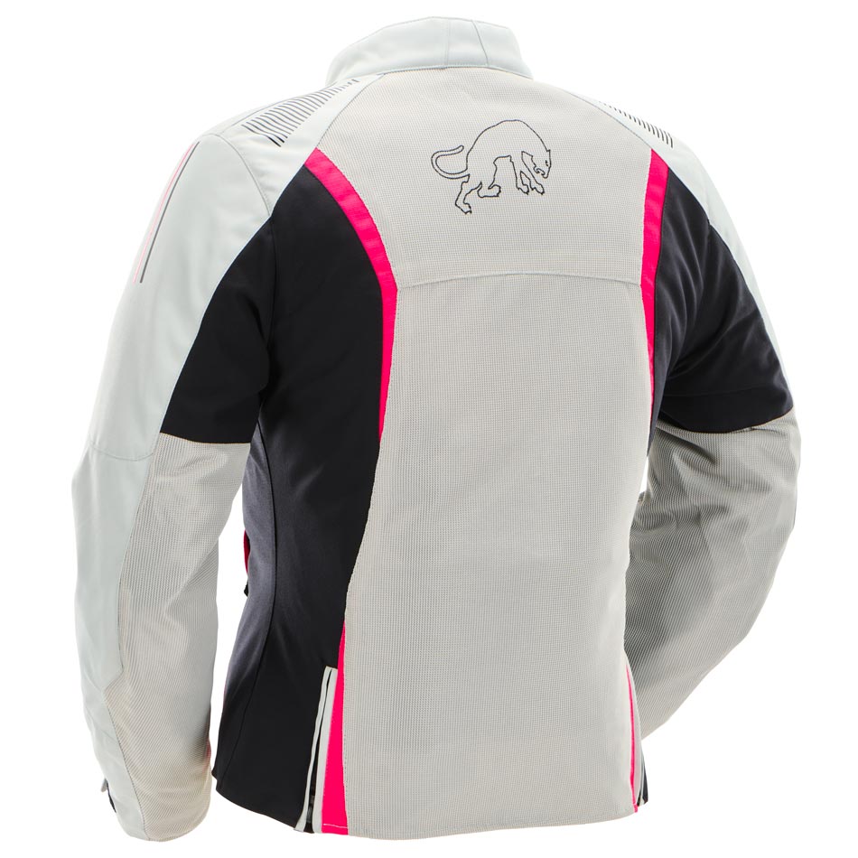 Blouson Moto Femme Clair Perle et Rose | Furygan™ Odessa Evo 3in1 Vented+ Pearl Noir Rose — détail