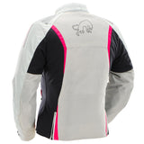 Blouson Moto Femme Clair Perle et Rose | Furygan™ Odessa Evo 3in1 Vented+ Pearl Noir Rose — détail