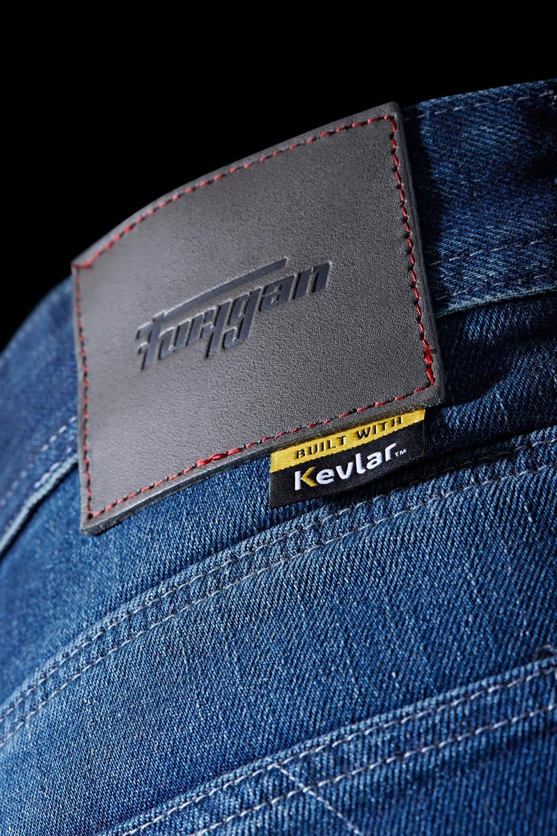 Pantalon Moto Furygan D12 X KEVLAR® STRAIGHT — Protection CE Niveau AA Medium blue - LE PRATIQUE DU MOTARD