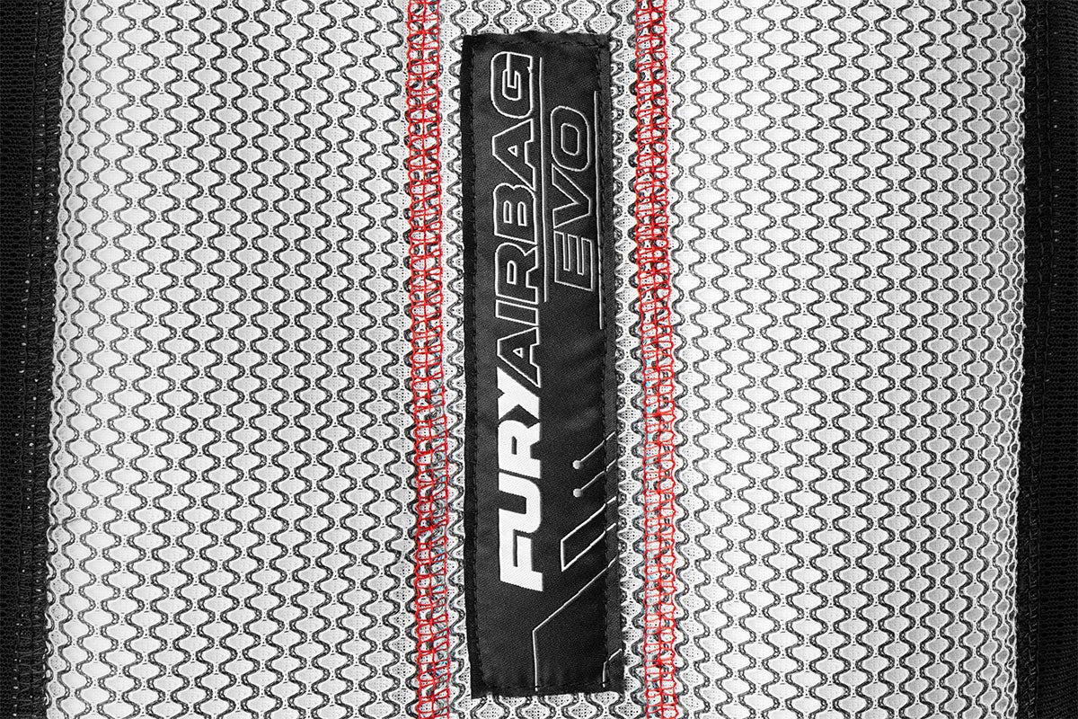 Poche gonflable nouvelle génération du gilet airbag moto FURY EVO, coutures renforcées
