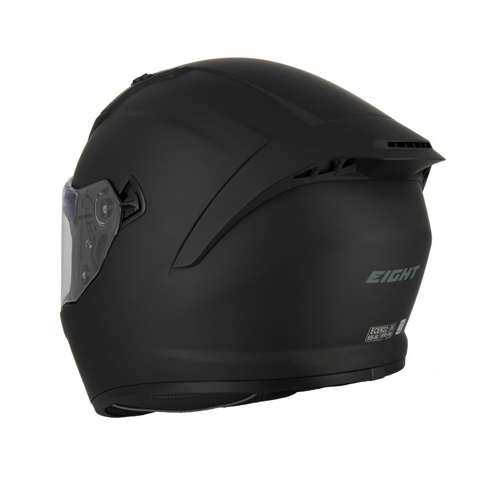 Casque intégral S443 Aero noir mat — vue trois-quarts arrière