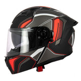 Casque modulable S551 Dual Face noir rouge — vue de profil