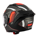 Casque modulable S551 Dual Face noir rouge — vue trois-quarts arrière
