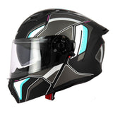 Casque modulable S551 Dual Face noir bleu — vue de profil