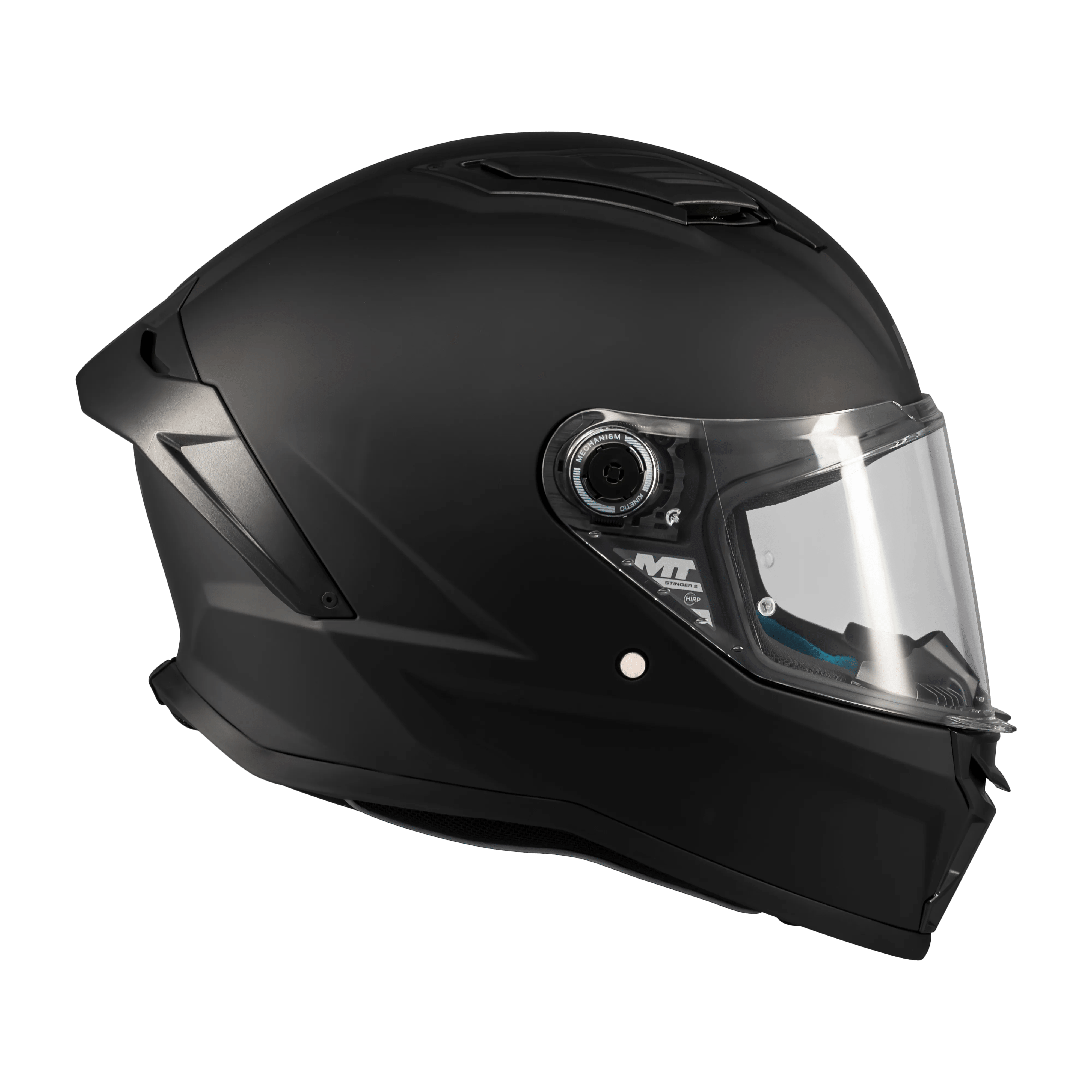 Casque intégral moto noir mat Stinger 2 vue de profil droit visière fermée