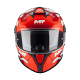 Casque intégral moto Targo S Yamanaka rouge vue de face visière fermée