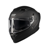 Casque intégral MT Braker SV noir mat de trois quarts, visière fermée - LE PRATIQUE DU MOTARD
