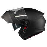 Casque modulable moto Genesis SV noir mat profil gauche mentonnière relevée