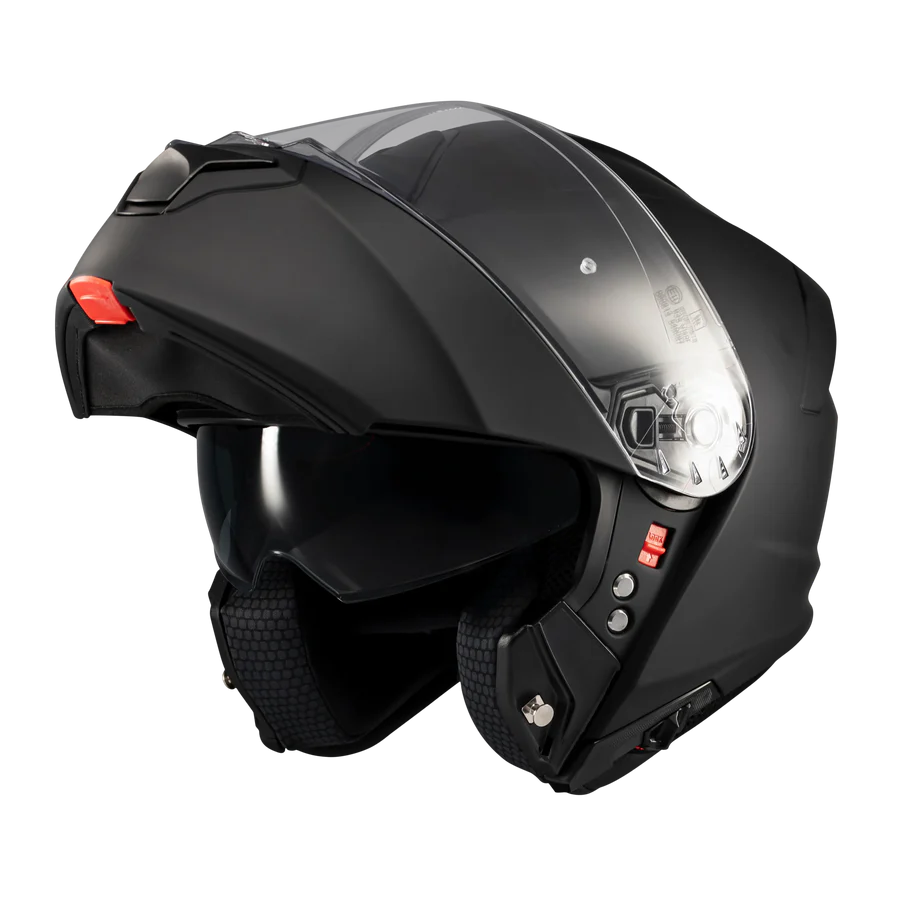 Casque modulable moto Genesis SV noir mat profil mentonnière relevée - LE PRATIQUE DU MOTARD