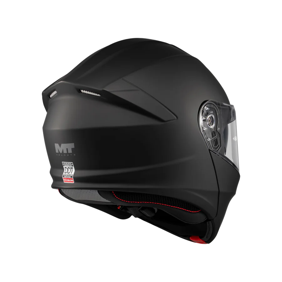 Casque modulable moto Genesis SV noir mat arrière trois-quarts homologation