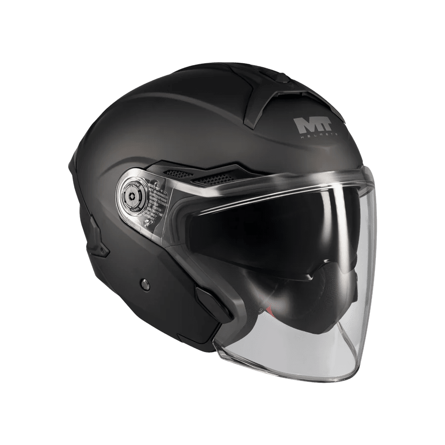 Casque jet avec visière solaire - COSMO Noir mat - LE PRATIQUE DU MOTARD