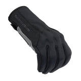 Gants moto hiver Sprint Hydroscud Femme Noir/Gris — dessus de la main de trois-quarts, poing fermé, logo sur la tranche