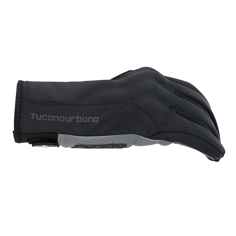 Gants moto hiver Sprint Hydroscud Femme Noir/Gris — vue de profil, poing fermé