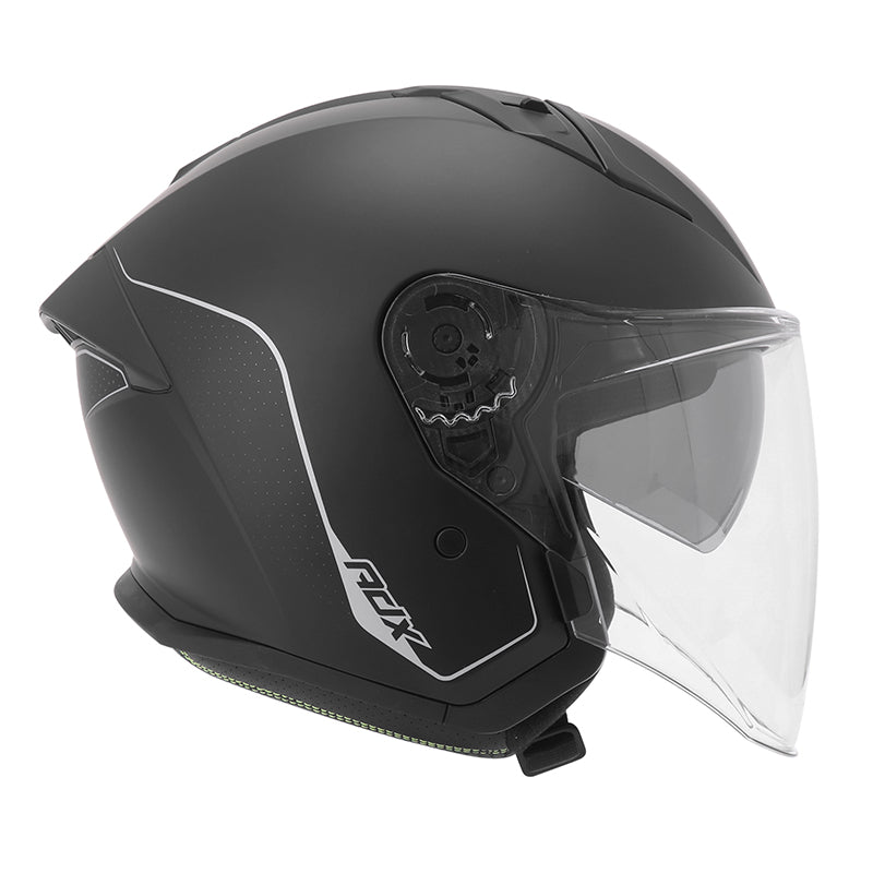 Casque jet ADX AJ300 Noir Mat — profil côté droit