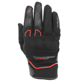 Gants moto hiver Detroit Noir/Rouge — dos de la main de face