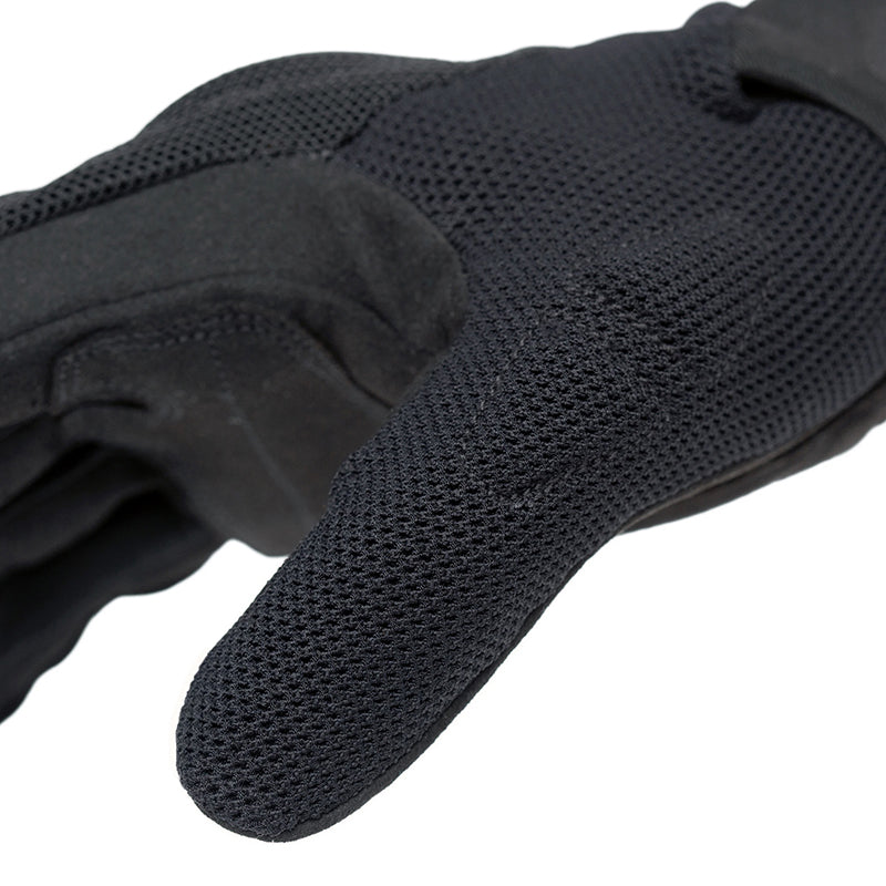 Gants moto été Penna EVO Noir — gros plan du mesh sur le pouce