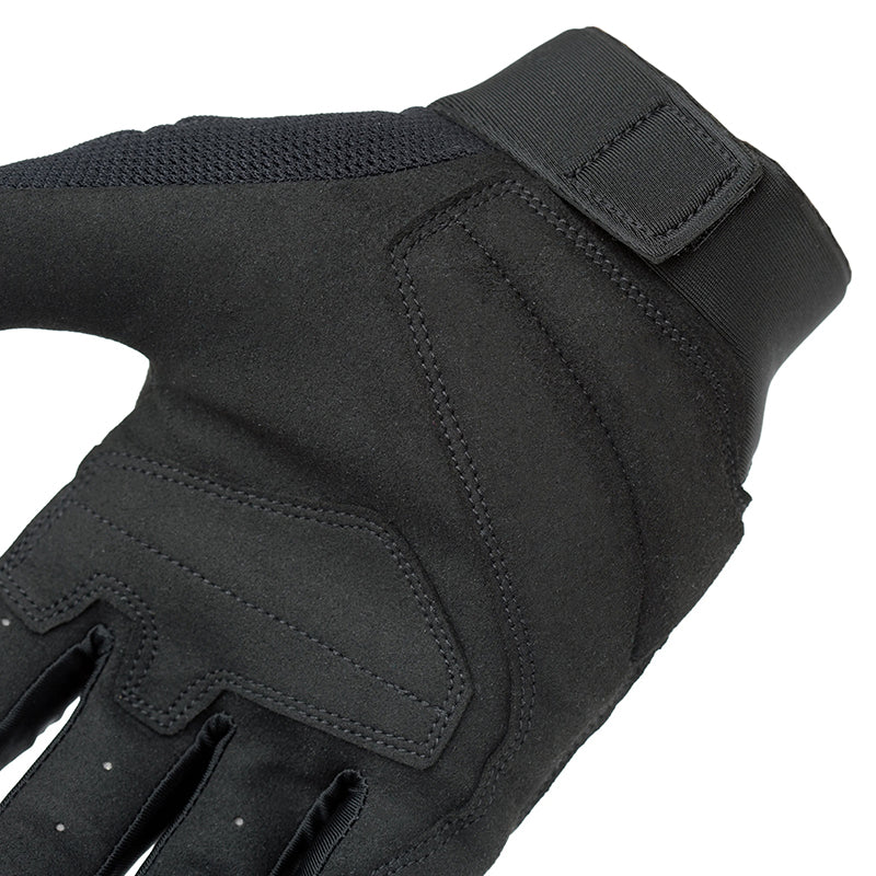 Gants moto été Penna EVO Noir — gros plan de la paume et de ses renforts cousus