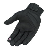 Gants moto été Penna EVO Lady Noir/Violet — côté paume, suédine noire et pastille violette sur l’index