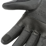 Gants moto été Andrew EVO Noir — paume en cuir perforé, gros plan