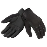 Gants moto toutes saisons Crab Noir — la paire, dos textile noir et paume en cuir