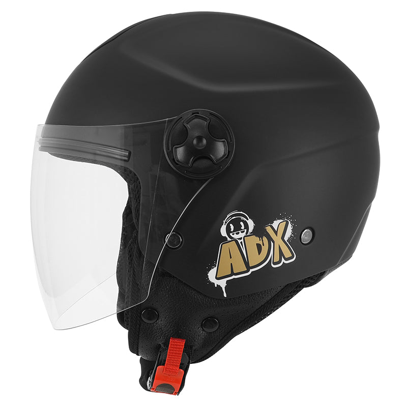 Casque jet enfant ADX AJK Noir Mat — profil
