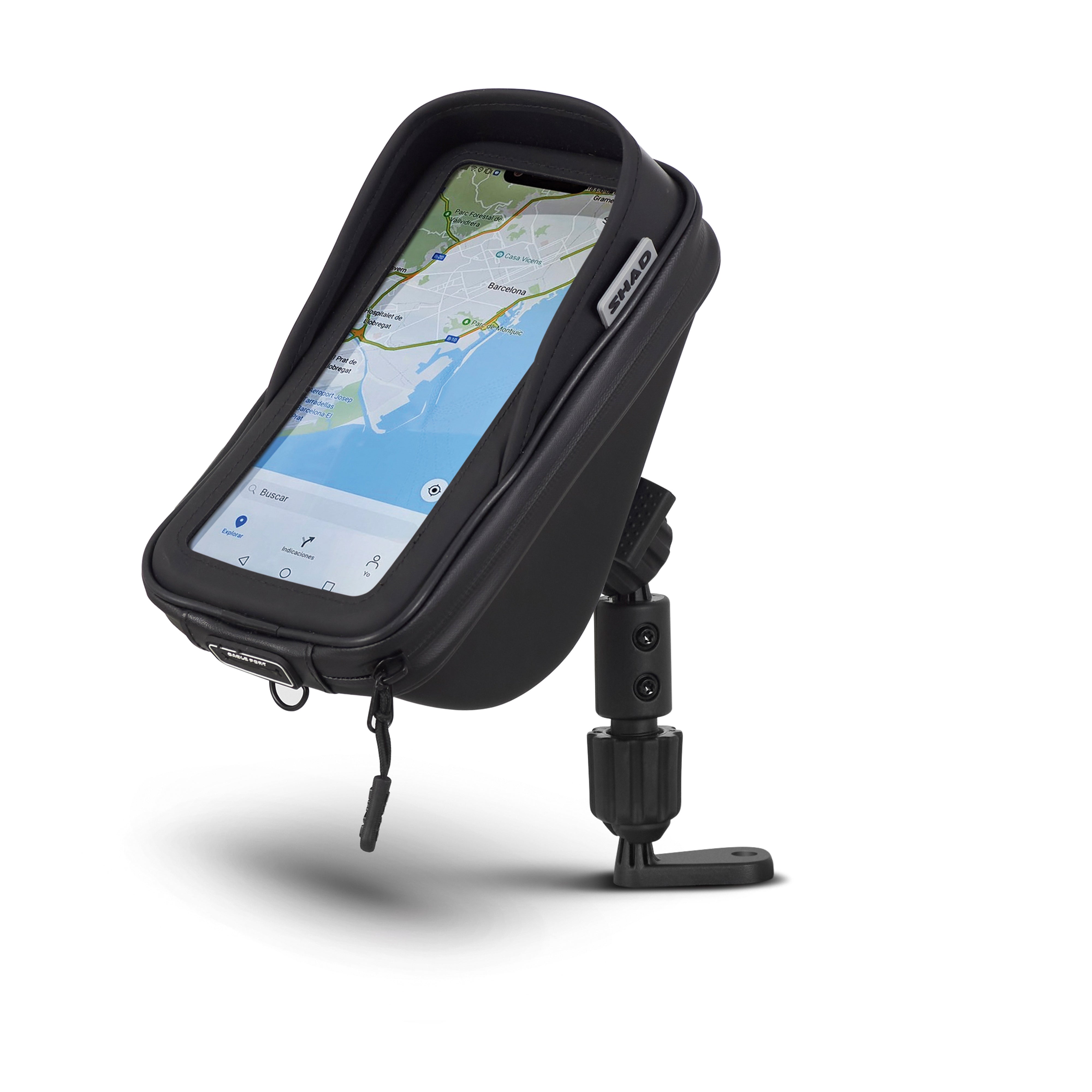 SUPPORT SMARTPHONE SG76 AVEC POCHE, 180 x 90 mm - RÉTROVISEUR - SHAD | Le Pratique du Motard