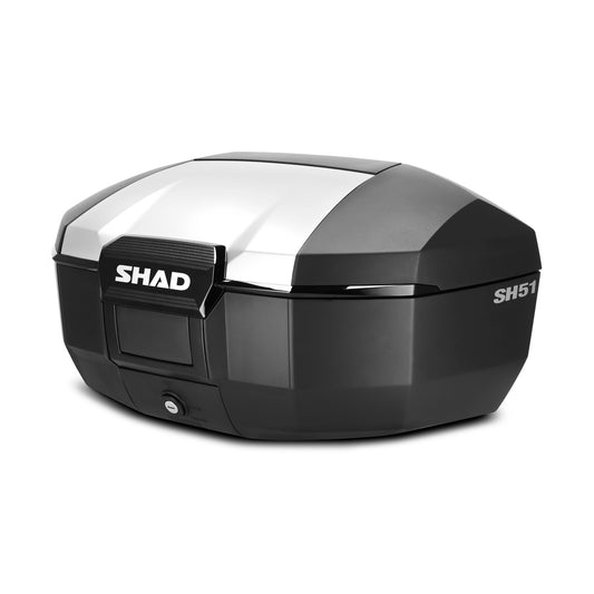 Top Case SHAD SH51 Aluminium — Top Case Moto 51L Grand Volume Alu - LE PRATIQUE DU MOTARD