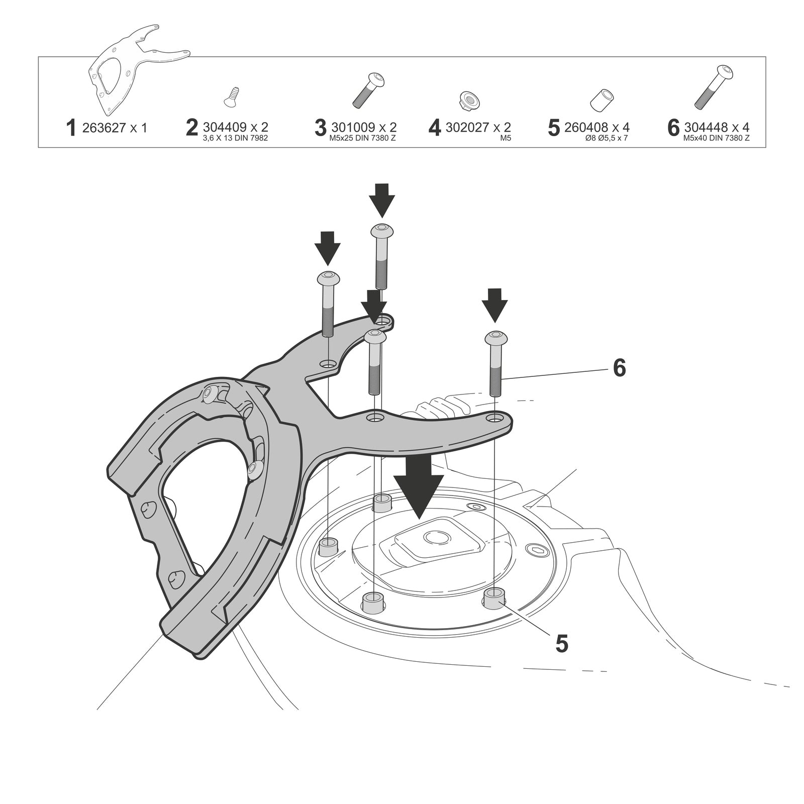 Fixation de Sacoche de Réservoir Click System Cf Moto 800 Mtx - LE PRATIQUE DU MOTARD