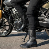 Bottes Moto Femme Cuir Imperméable CE, Noir | Valentina