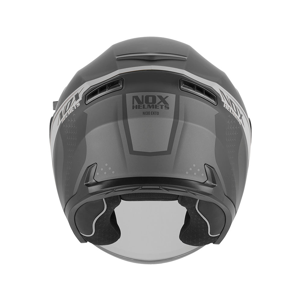 Casque Moto Jet N130 Ekto Noir Mat Argent | NOX - LE PRATIQUE DU MOTARD