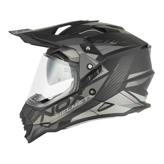 Casque Moto Cross N312 Track Noir Mat Argent | NOX - LE PRATIQUE DU MOTARD