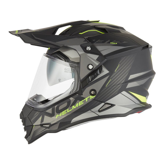 Casque Moto Cross N312 Track Noir Mat Jaune Fluo | NOX - LE PRATIQUE DU MOTARD